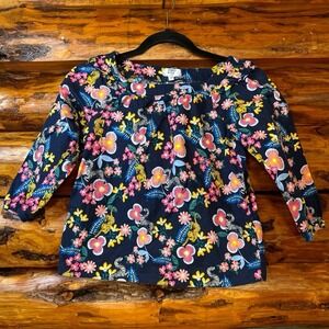 Crown & Ivy Kids Navy‎ Floral Blouse Size 3T
